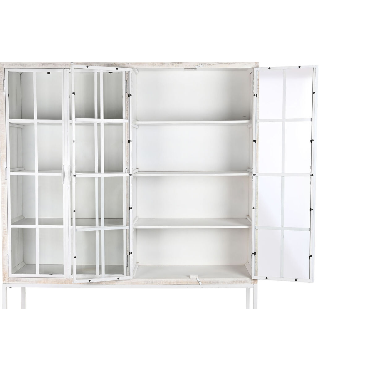 Bokhylla DKD Home Decor Vit Svart Metall Mangoträ 170 x 45 x 200 cm - 6