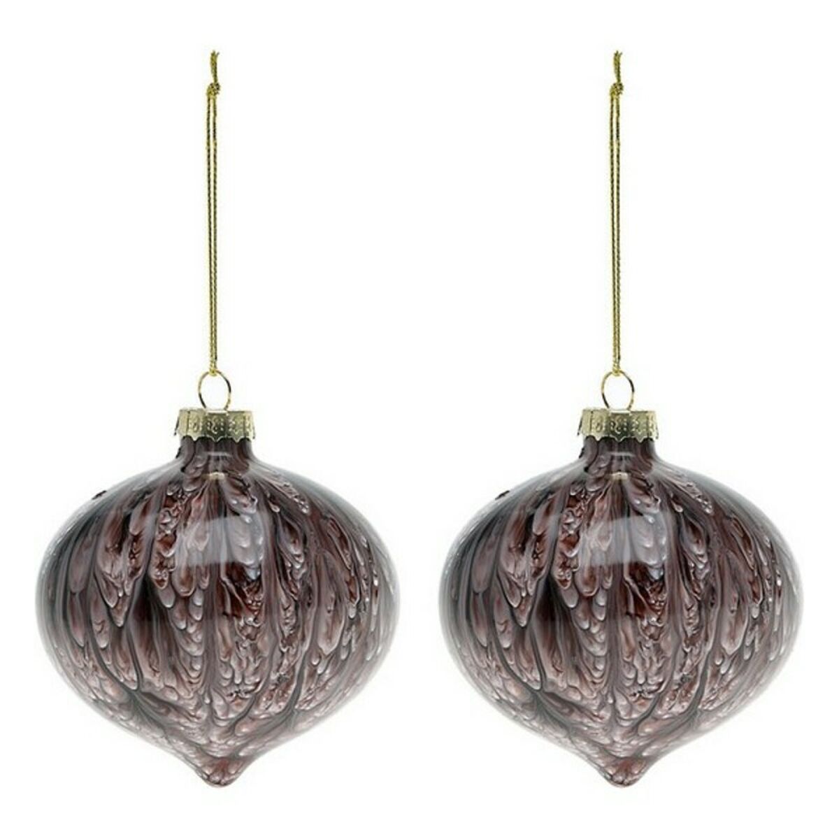 Julgranskulor (2 pcs) 112490 Brun Röd 8 cm (2 antal) - 2