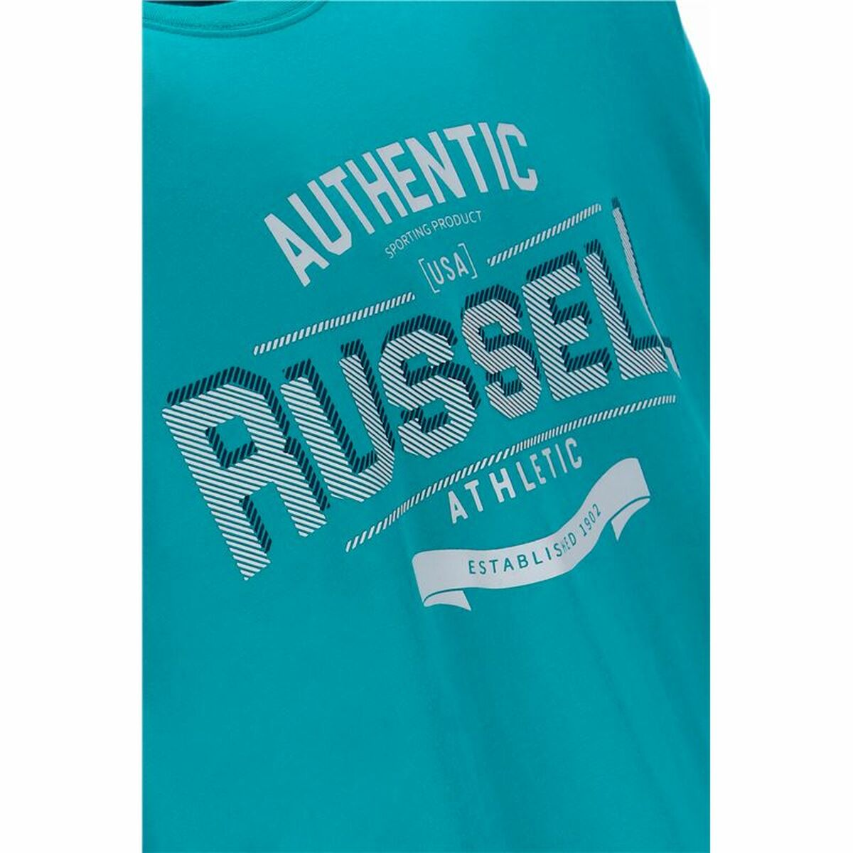 T-shirt med kortärm Herr Russell Athletic Amt A30081 Aquamarine - 2
