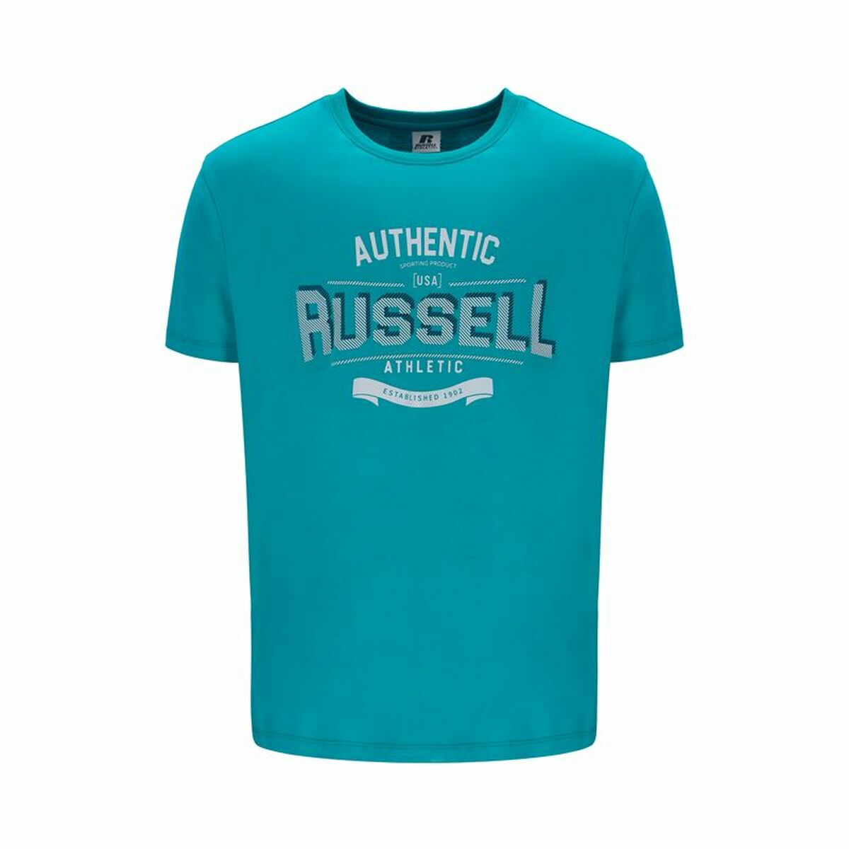 T-shirt med kortärm Herr Russell Athletic Amt A30081 Aquamarine