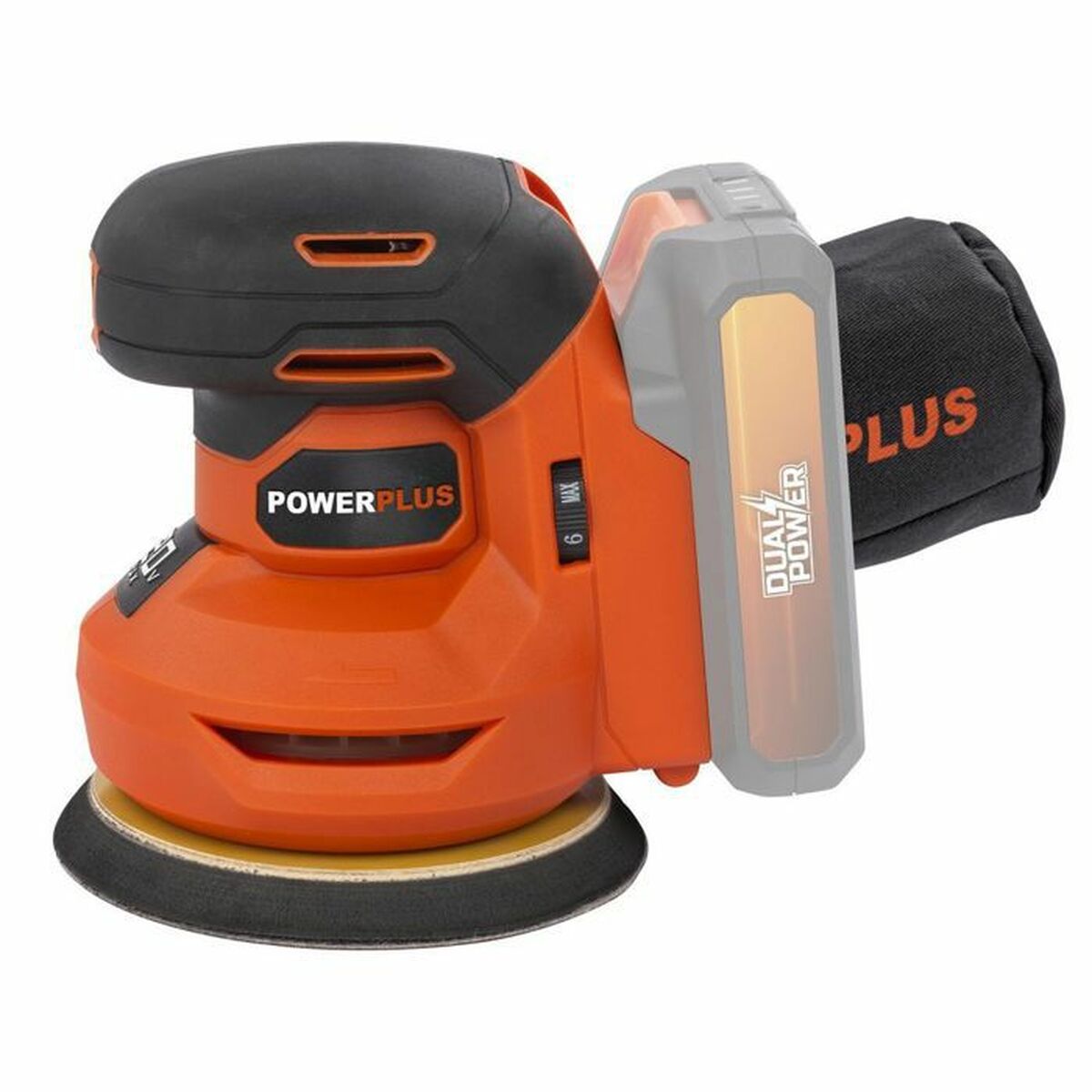 Excenterslip med slumpmässig bana Powerplus Dual Power Powdp50400 + G80 20 V Ø 125 mm - 5
