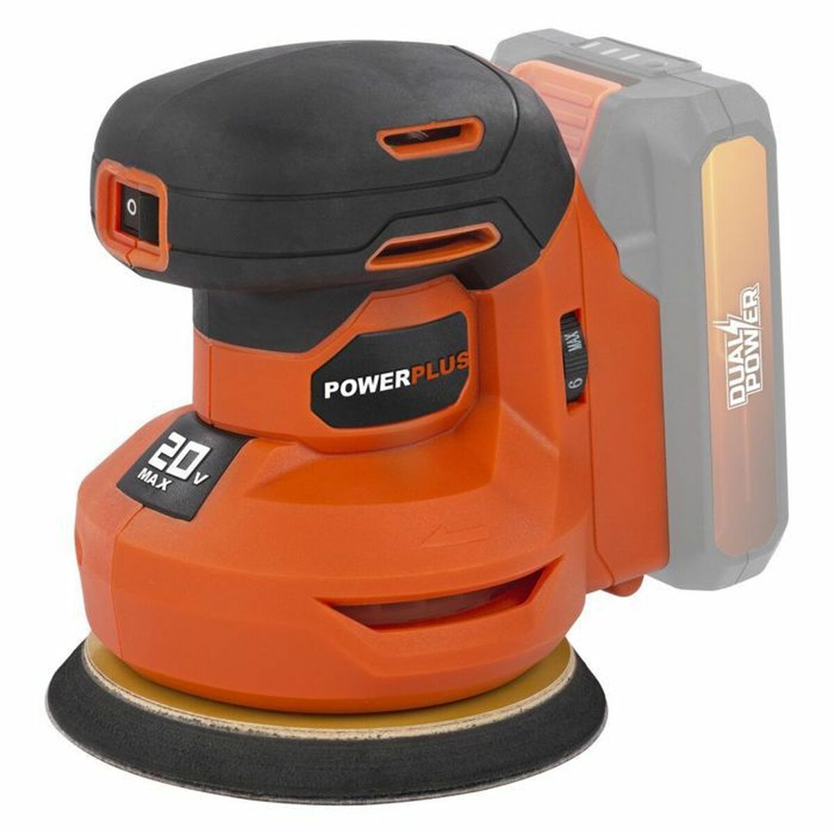 Excenterslip med slumpmässig bana Powerplus Dual Power Powdp50400 + G80 20 V Ø 125 mm - 6
