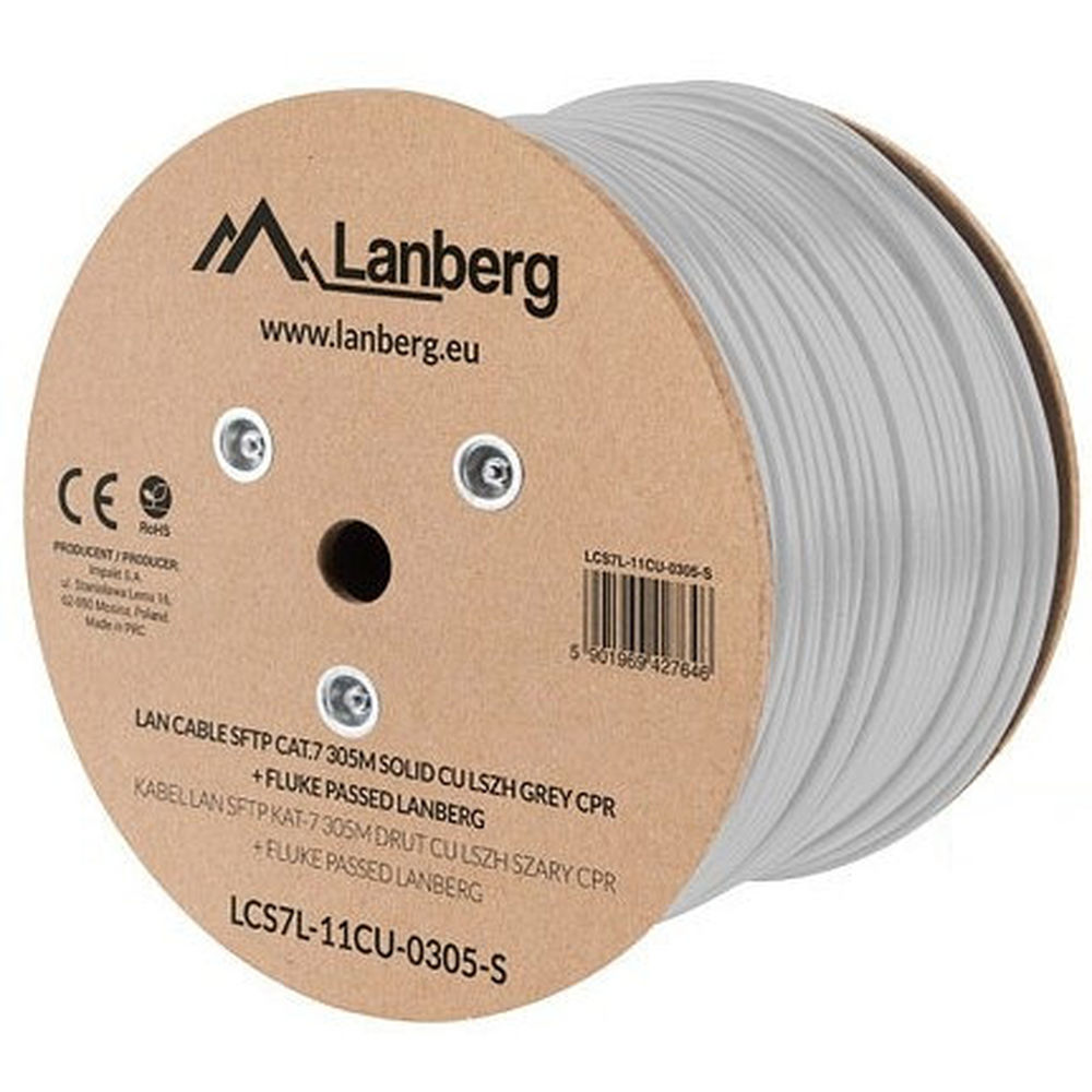Nätkabel UTP Styv Kategori 6e Lanberg Vit 305 m