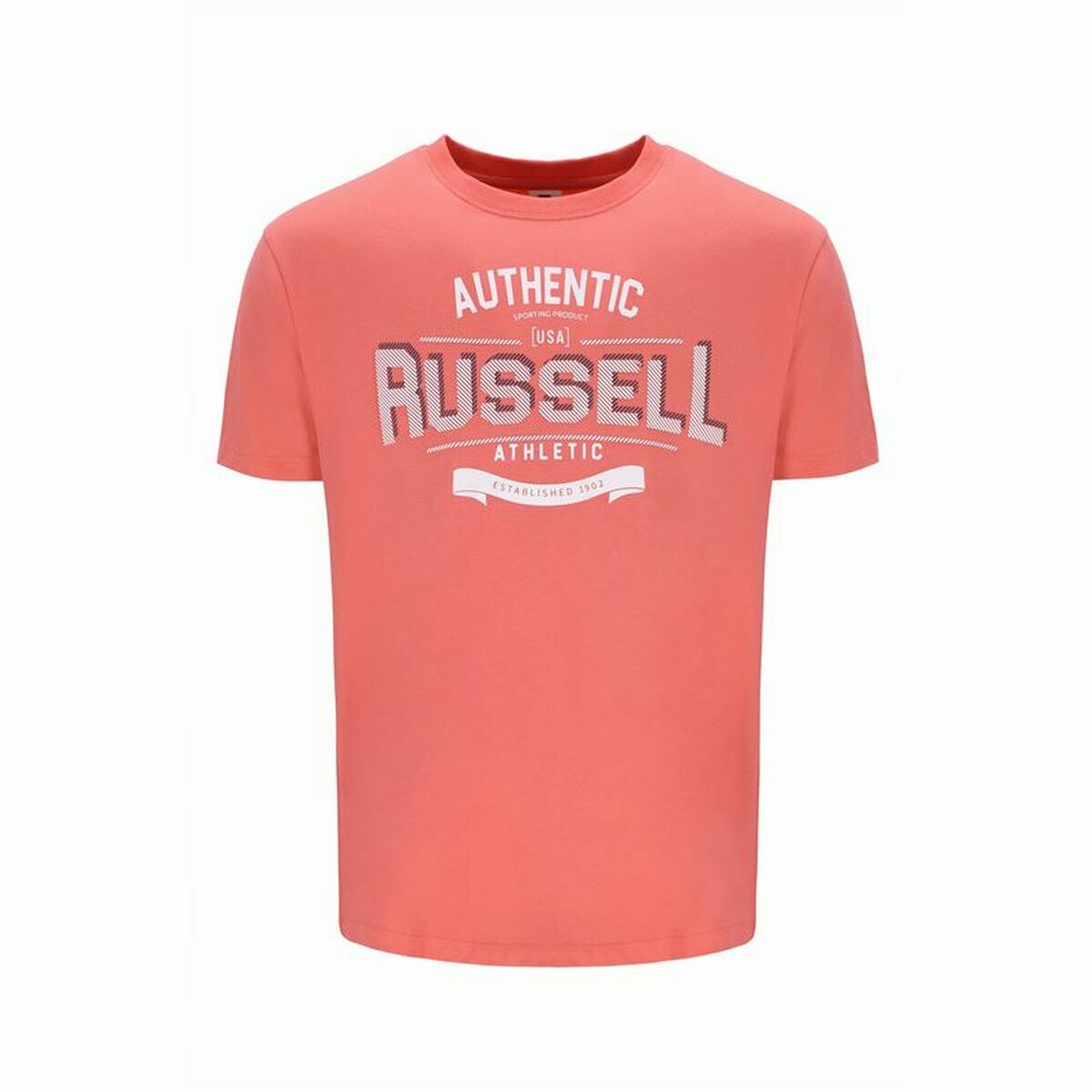T-shirt med kortärm Herr Russell Athletic Amt A30081 Orange Korall - 3