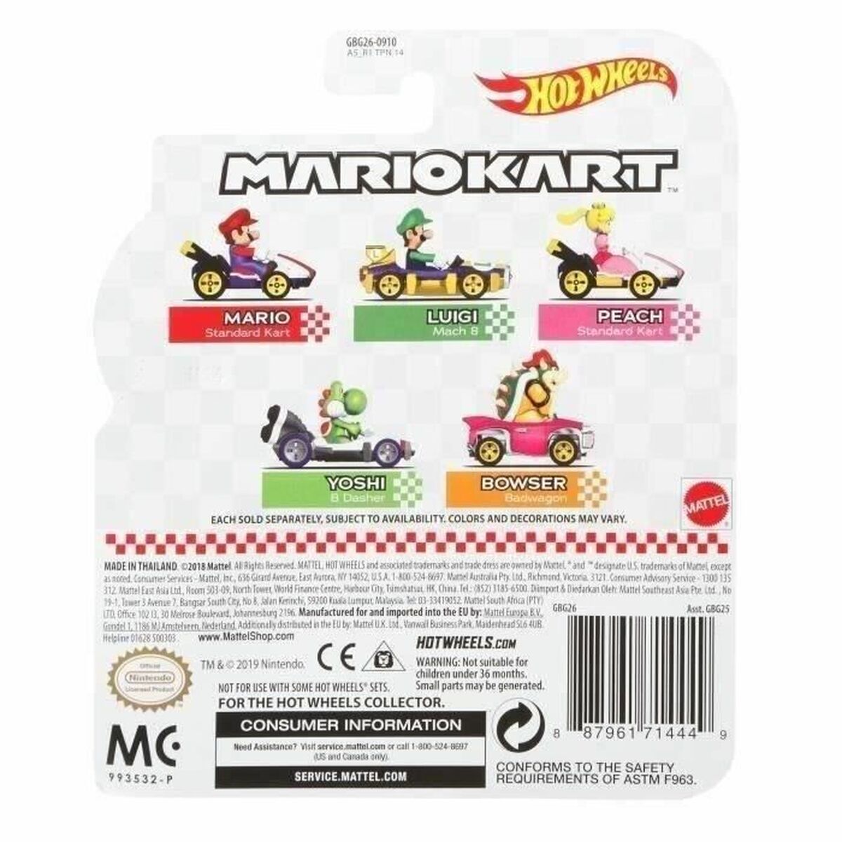Liten leksaksbil Hot Wheels Mario Kart 1:64 - 6