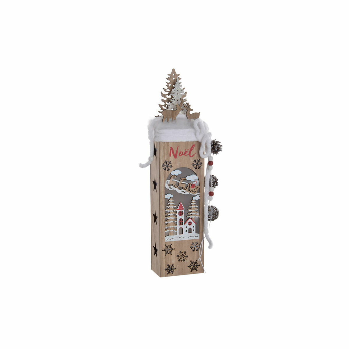 Belysning dekoration DKD Home Decor Naturell Träd Tomte 11 x 7 x 50 cm