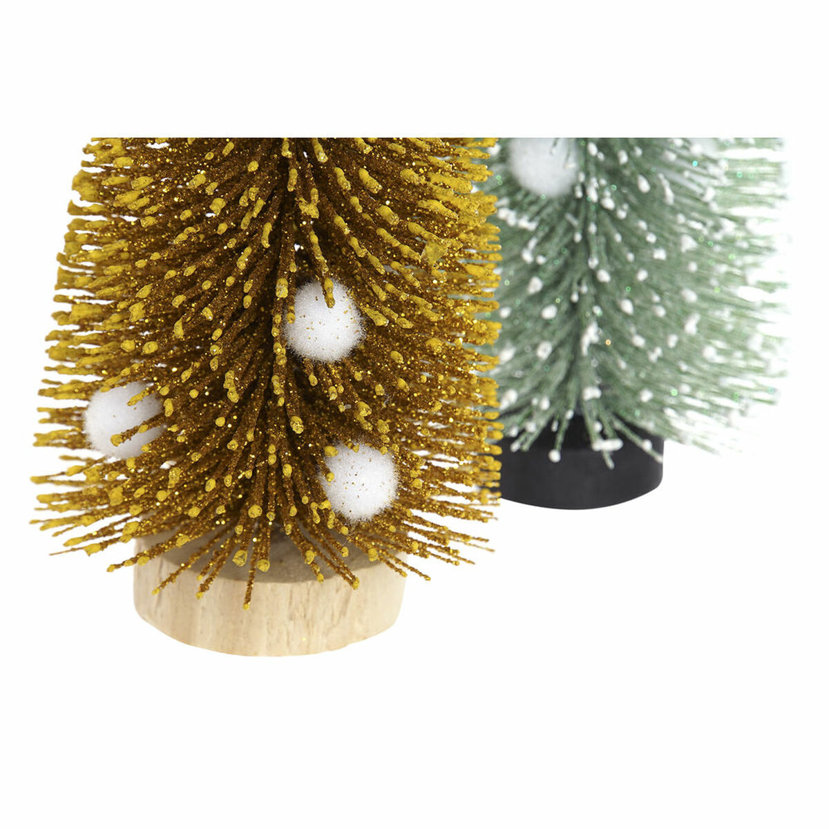 Julgran DKD Home Decor Polyester Trä Tofs (2 pcs) (7 x 7 x 17 cm) - 3