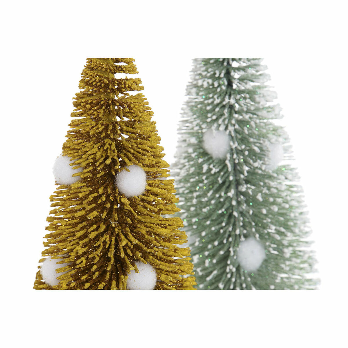 Julgran DKD Home Decor Polyester Trä Tofs (2 pcs) (7 x 7 x 17 cm) - 2
