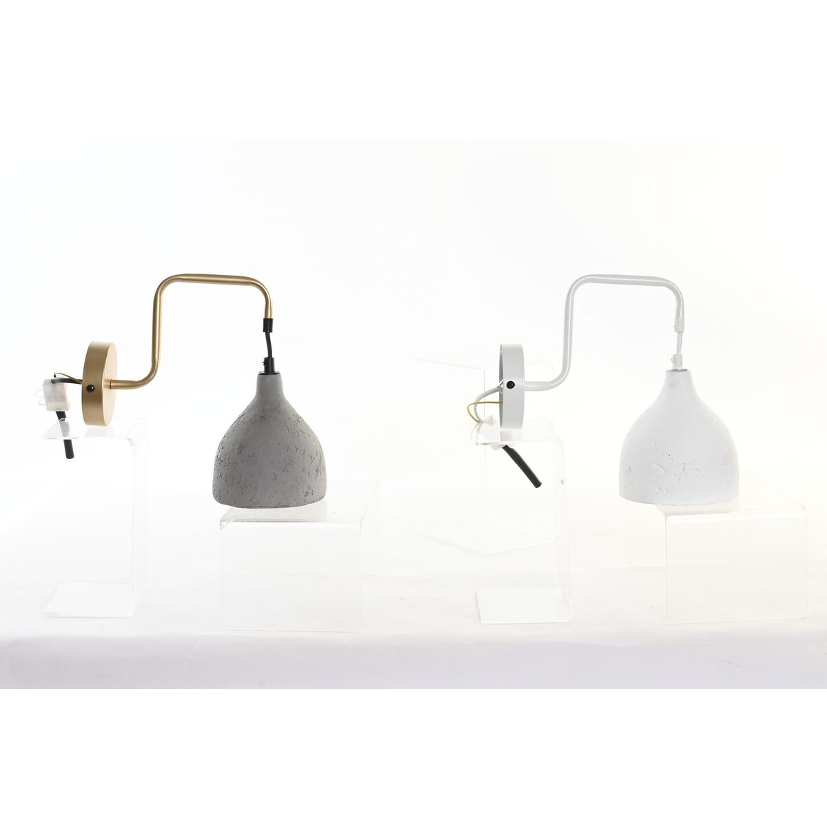 Vägglampa DKD Home Decor 14 x 27 x 26 cm Metall Cement Mörkgrå 220 V 50 W Modern (2 antal) - 9