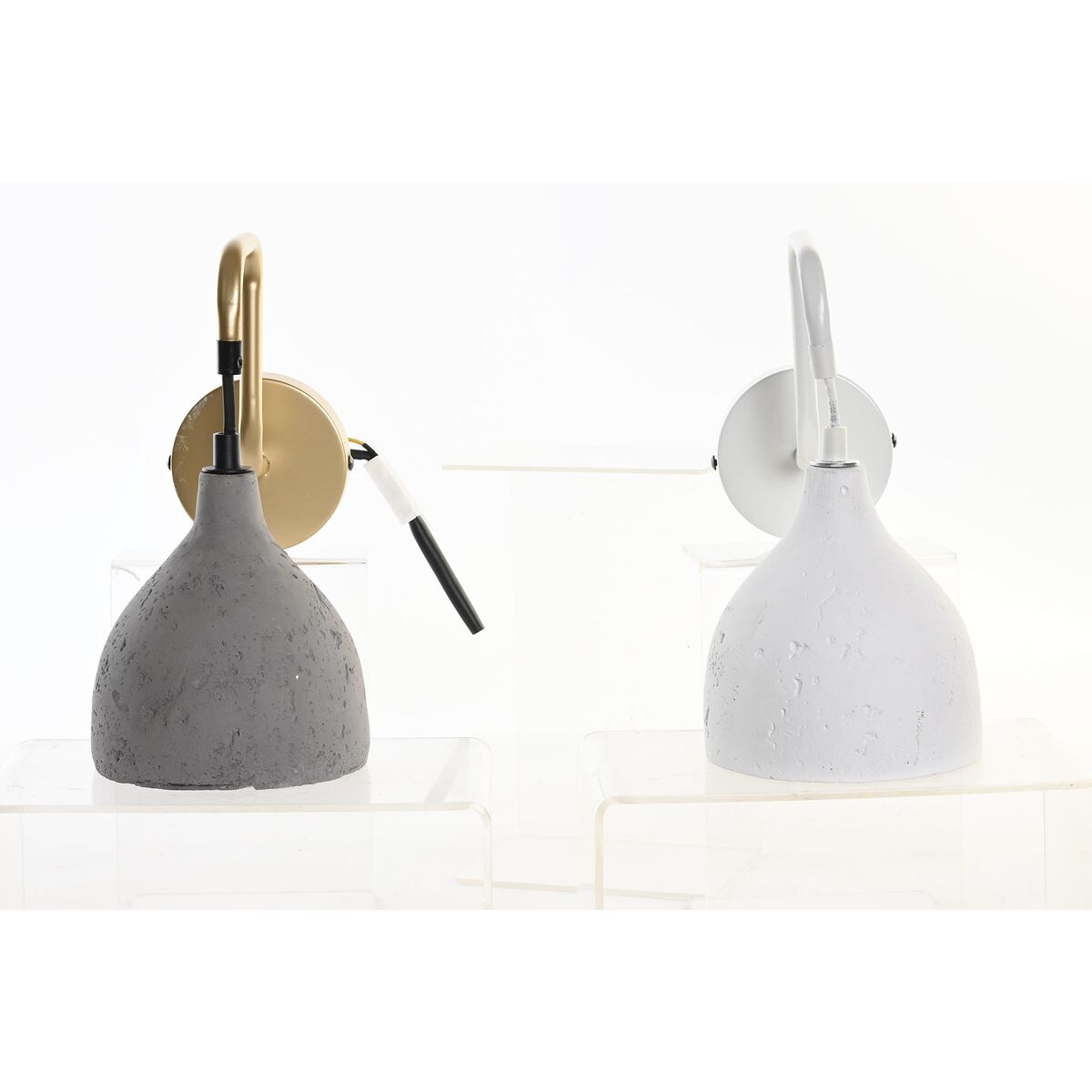 Vägglampa DKD Home Decor 14 x 27 x 26 cm Metall Cement Mörkgrå 220 V 50 W Modern (2 antal) - 6