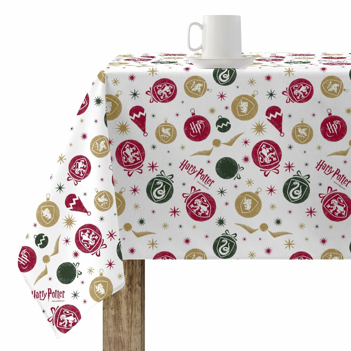 Fläckresistent bordsduk i harts Harry Potter Christmas Multicolour 250 x 150 cm