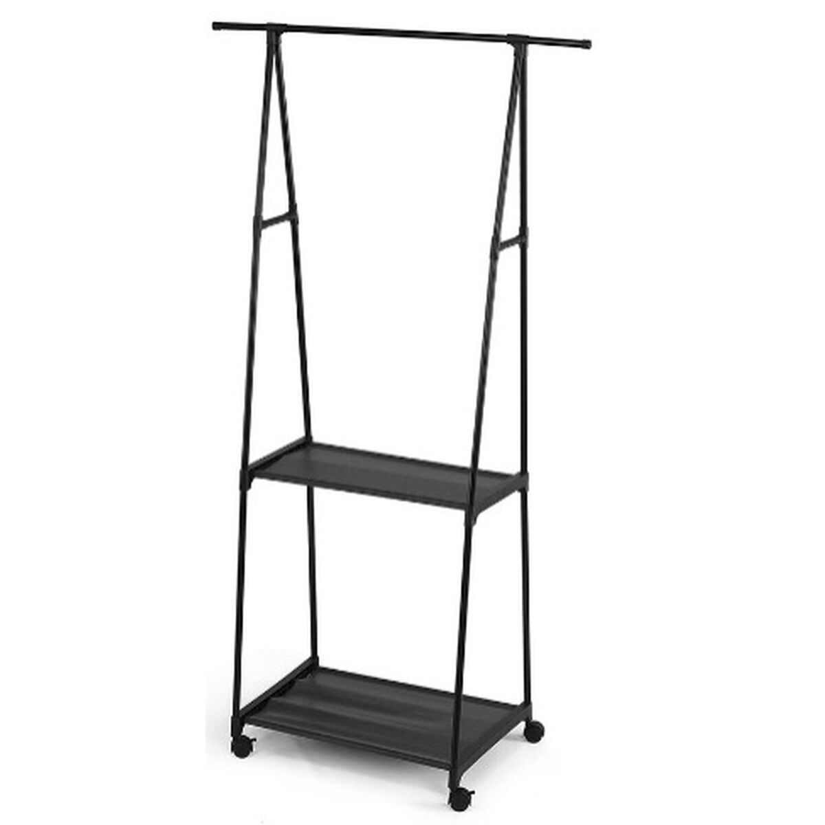 Klädhängare med hylla Kipit Svart Metall 84 x 43 x 156 cm