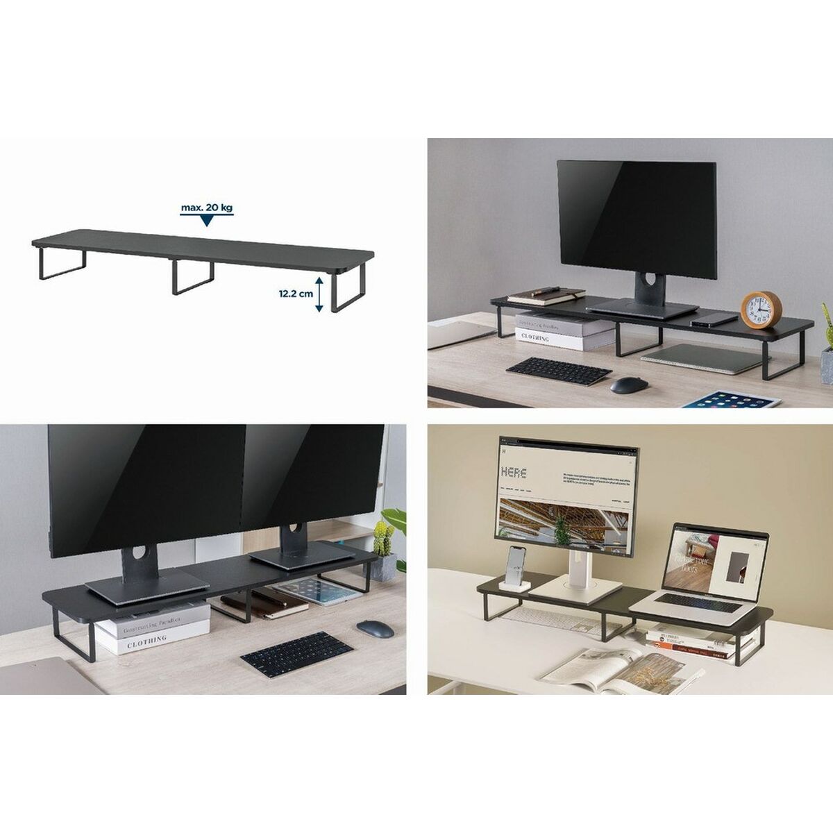 Bordfäste för Skärm GEMBIRD MS-TABLE2-01 26 X 12,2 X 100 CM - 7