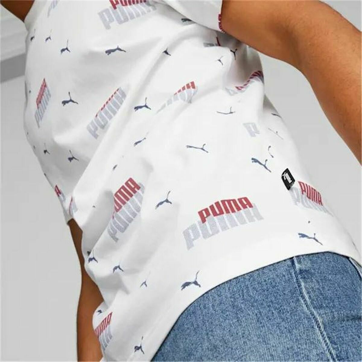 T-shirt med kortärm Herr Puma  Ess+ Logo Power Vit - 4