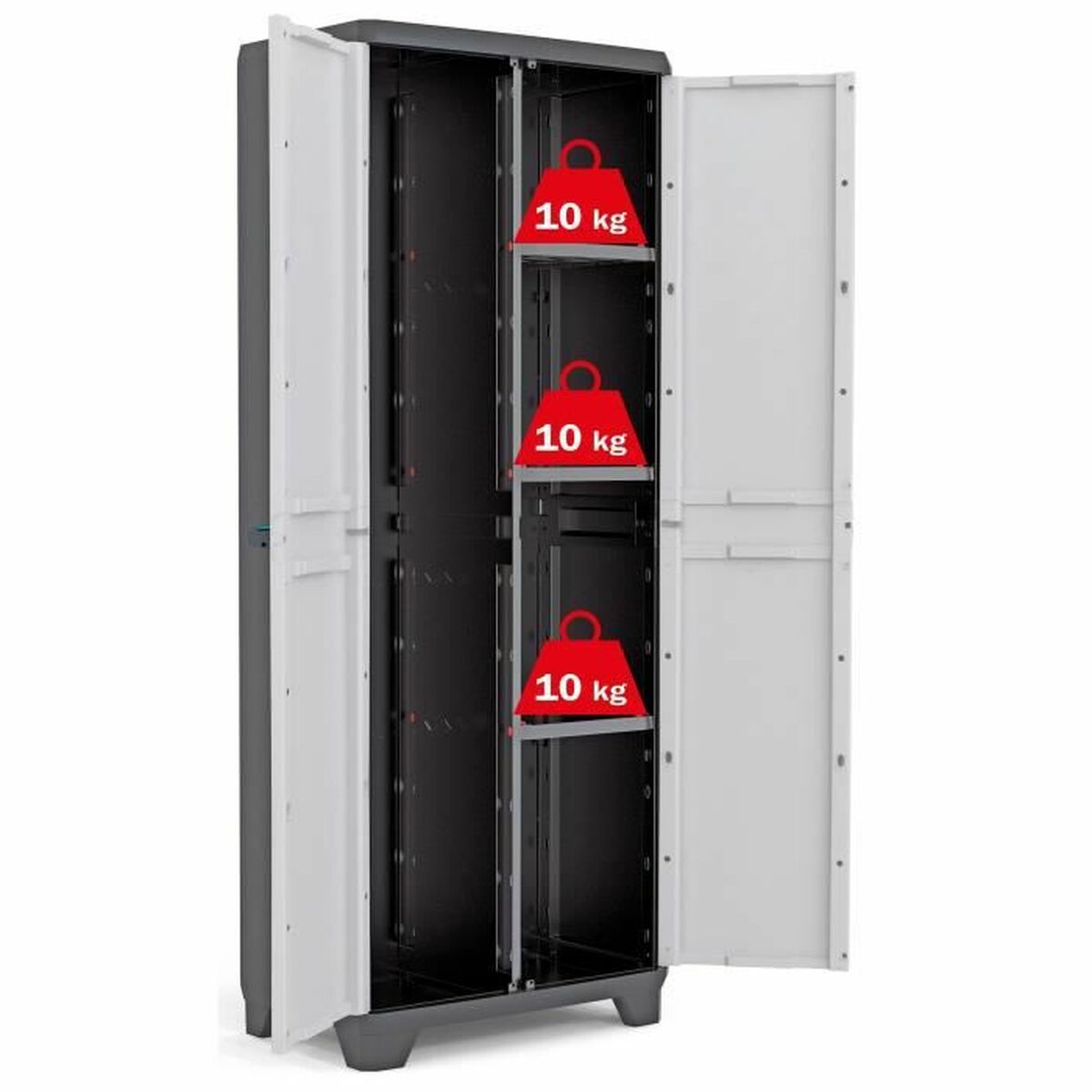 Bokhylla KIS 9726000 0616 02 Svart/Grå Harts Plast 68 x 39 x 173 cm - 4