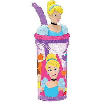 Muggen med Sugrör Disney Princess CZ11334 3D Rosa
