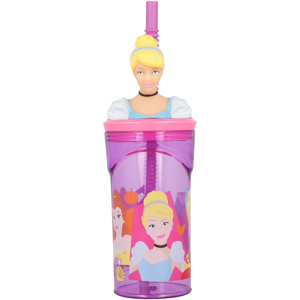 Muggen med Sugrör Disney Princess CZ11334 3D Rosa - 3