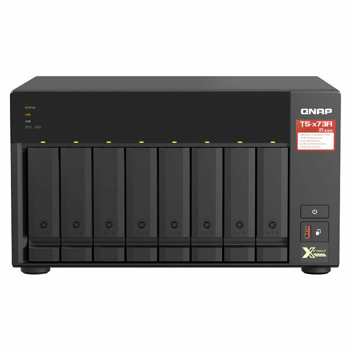 Nätlagringsenhet NAS Qnap TS-873A-8G Svart AMD Ryzen V1500B