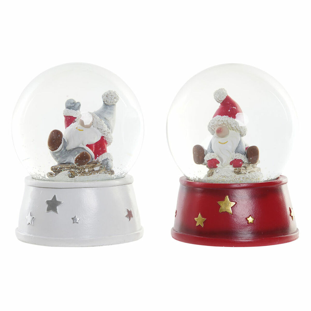 Julgranskula DKD Home Decor Harts Glas Tomte (2 pcs) (9.5 x 9.5 x 13.5 cm)