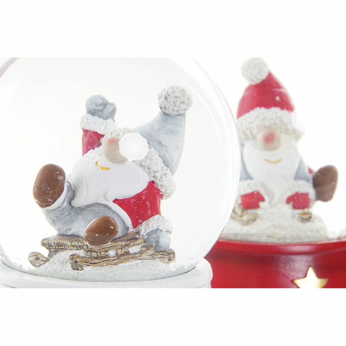 Julgranskula DKD Home Decor Harts Glas Tomte (2 pcs) (9.5 x 9.5 x 13.5 cm) - 2