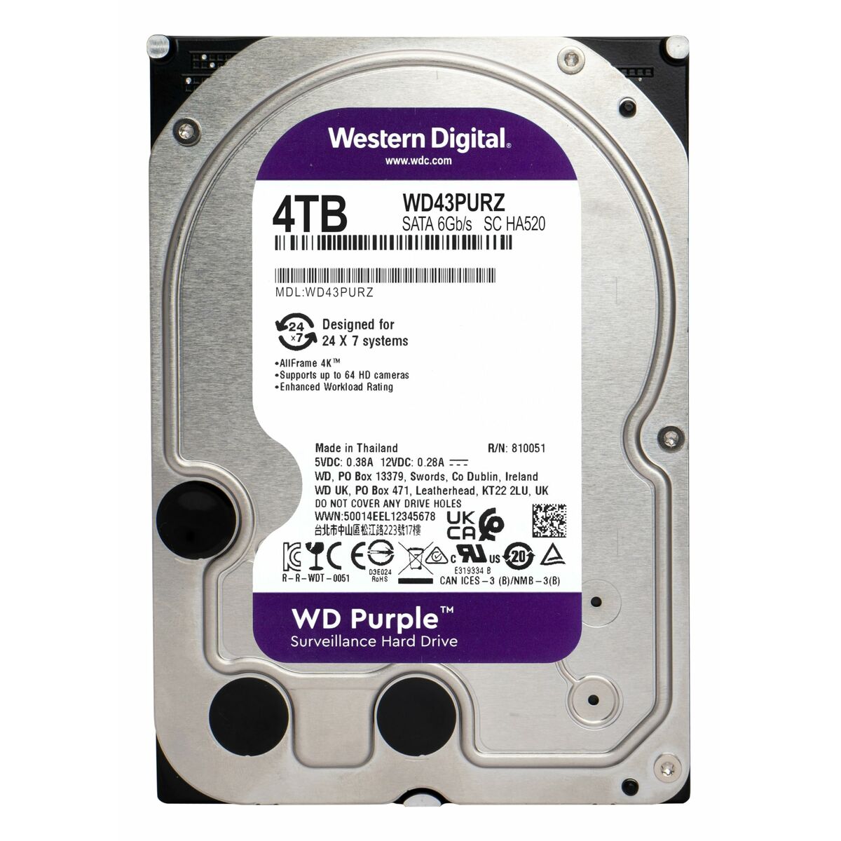 Hårddisk Western Digital WD43PURZ 3,5" 4 TB 4 TB SSD 4 TB HDD - 2