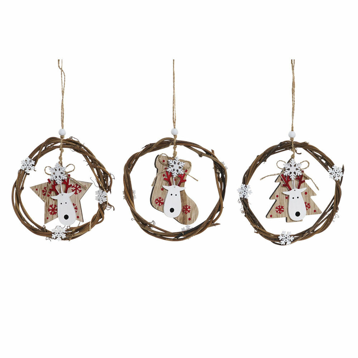 Julgranskula DKD Home Decor Trä (3 pcs) (14 x 1 x 18 cm)