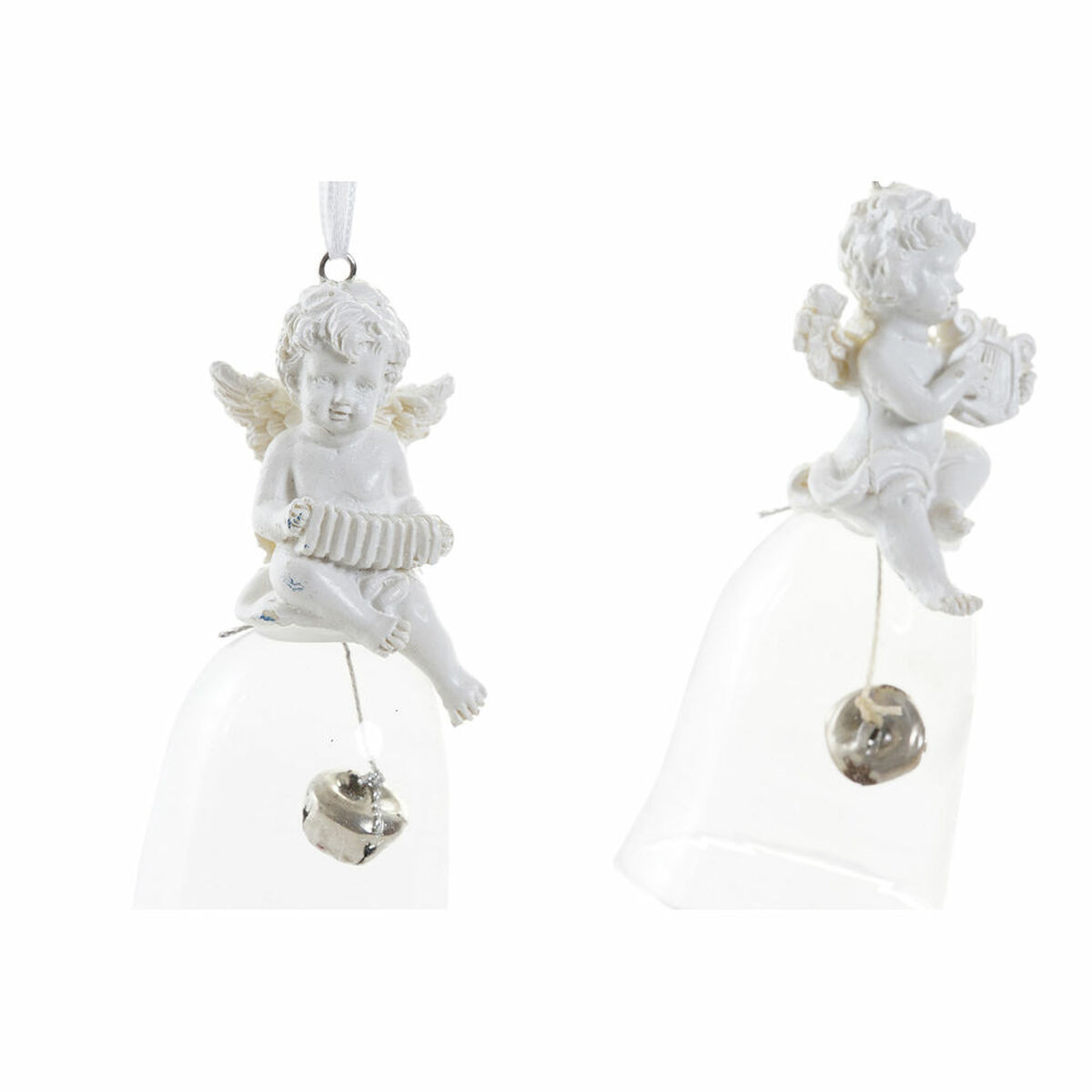 Julgranskula DKD Home Decor Harts Glas Ängel (4 pcs) (5 x 5 x 10.5 cm) - 2