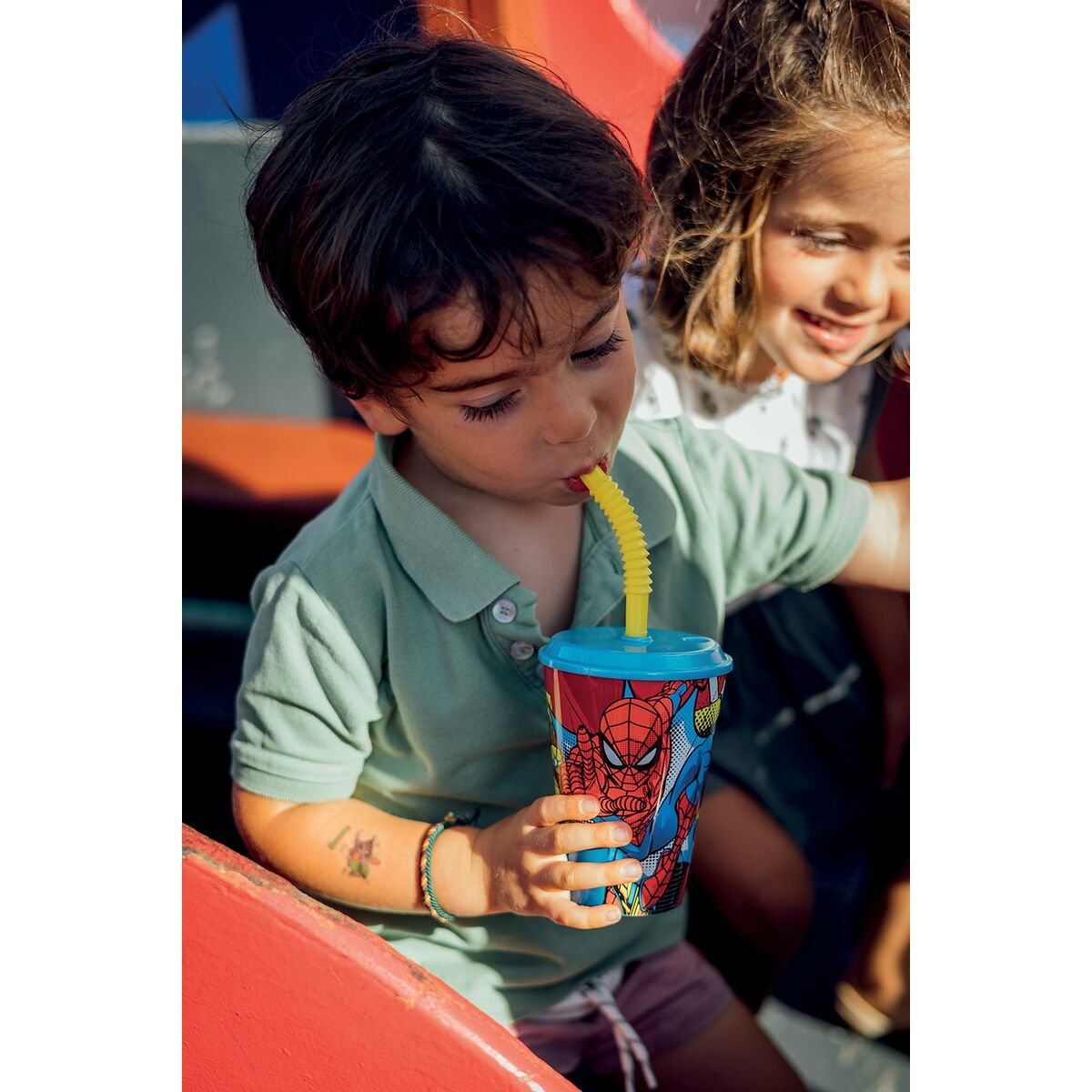 Muggen med Sugrör Spider-Man CZ11366 430 ml - 2