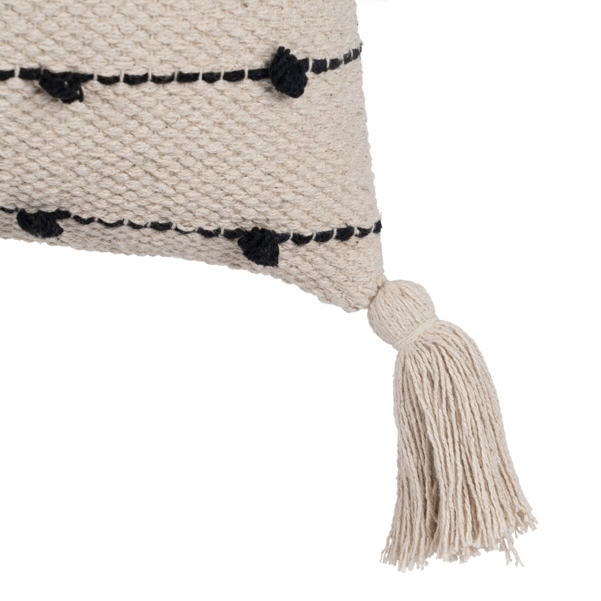 Kudde Bomull Svart Beige 30 x 60 cm - 4