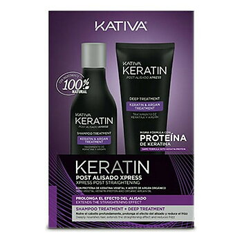 Hårkit Brasiliansk glans Kativa Keratin Express Post Alisado Lote 2 Delar