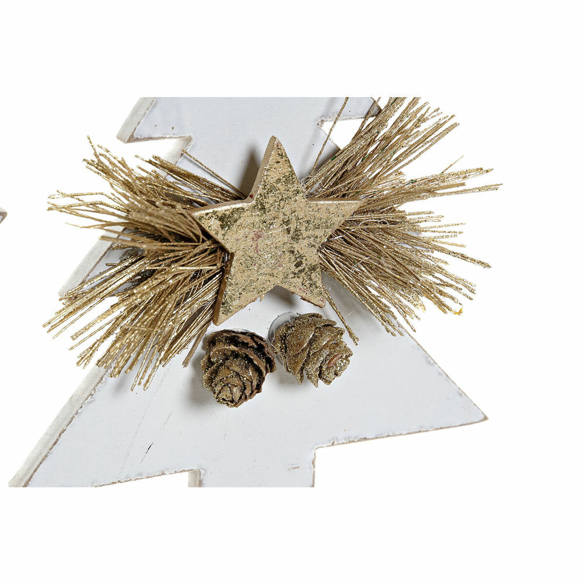 Julgranskula DKD Home Decor Hjärta Trä Snöre (12 x 3 x 12 cm) (3 pcs) - 3