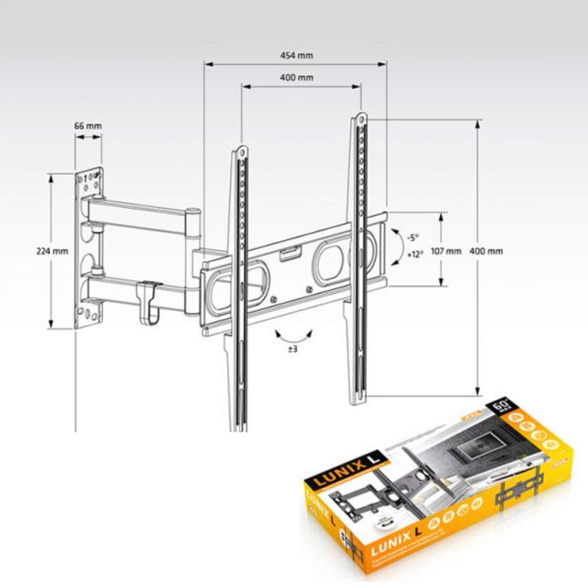 TV-fäste Axil AC0592E 26"-60" 30 Kg 60" 26" 30 Kg - 2