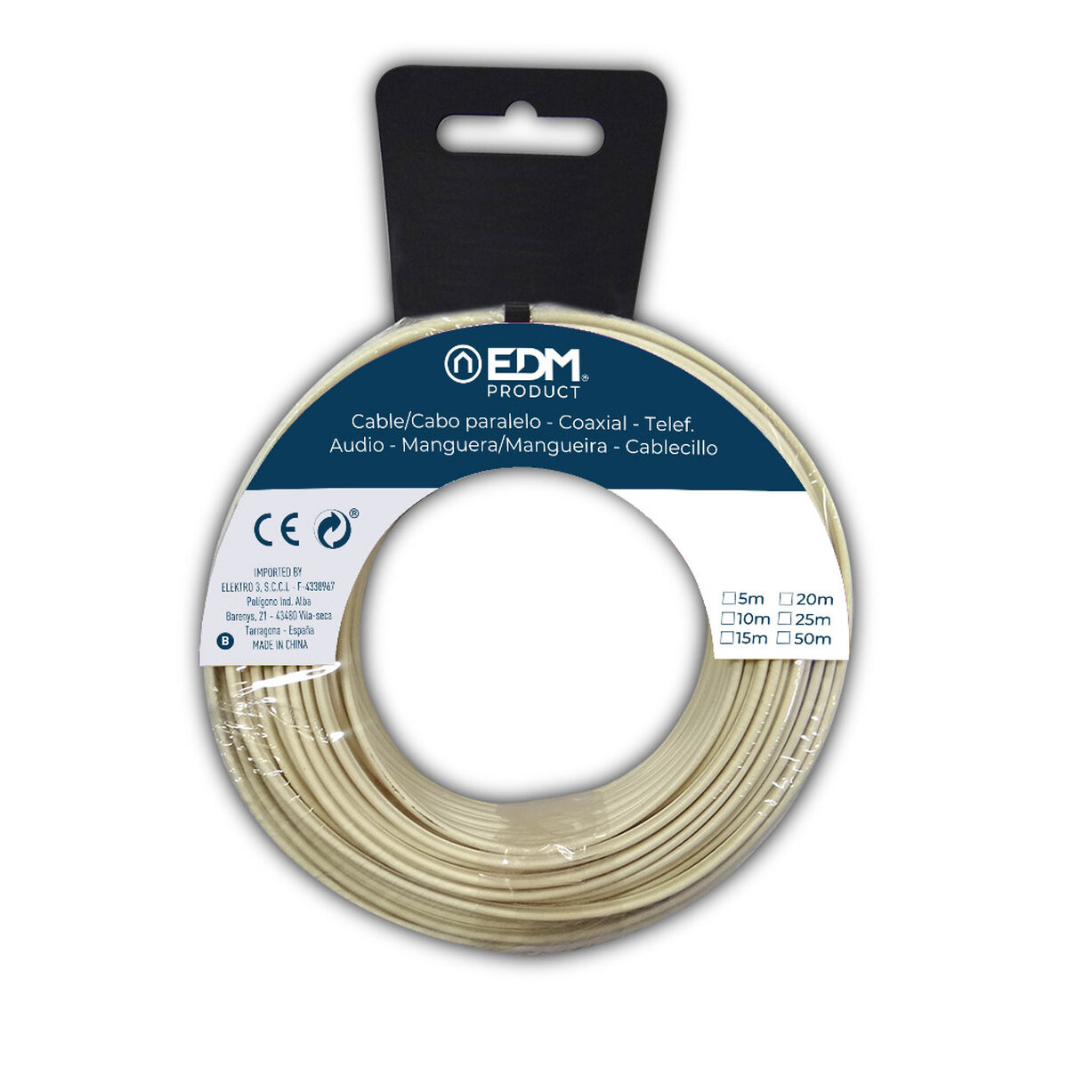 Kabel EDM 28084 Vit Elfenben 20 m - 4
