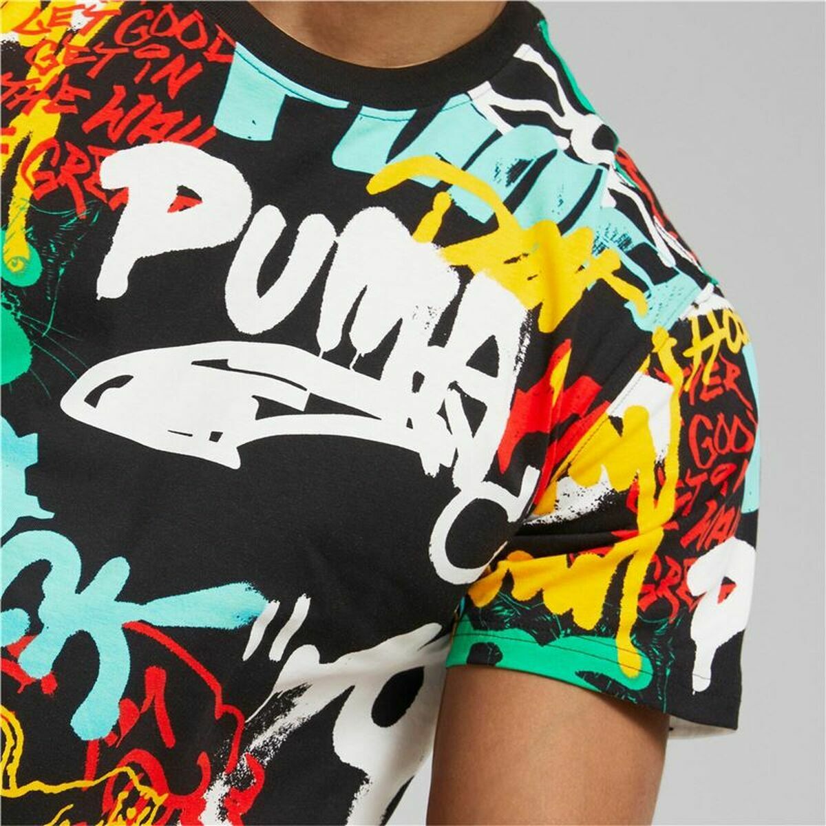 T-shirt med kortärm Herr Puma Graffiti Svart - 5