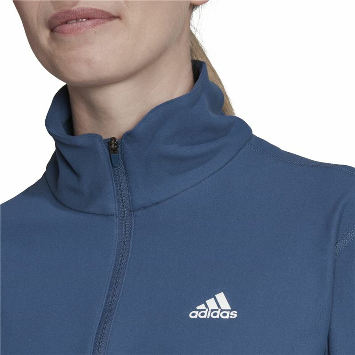 Långärmad t-shirt Dam Adidas Own the Run 1/2 Zip Indigo - 4
