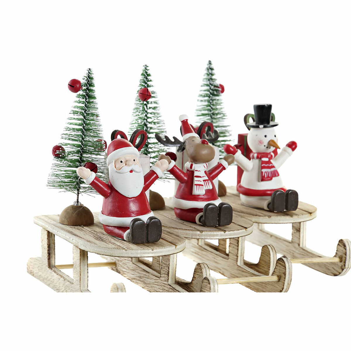 Julgranskula DKD Home Decor Trä Tomte (14 x 6 x 13 cm) (3 pcs) - 2