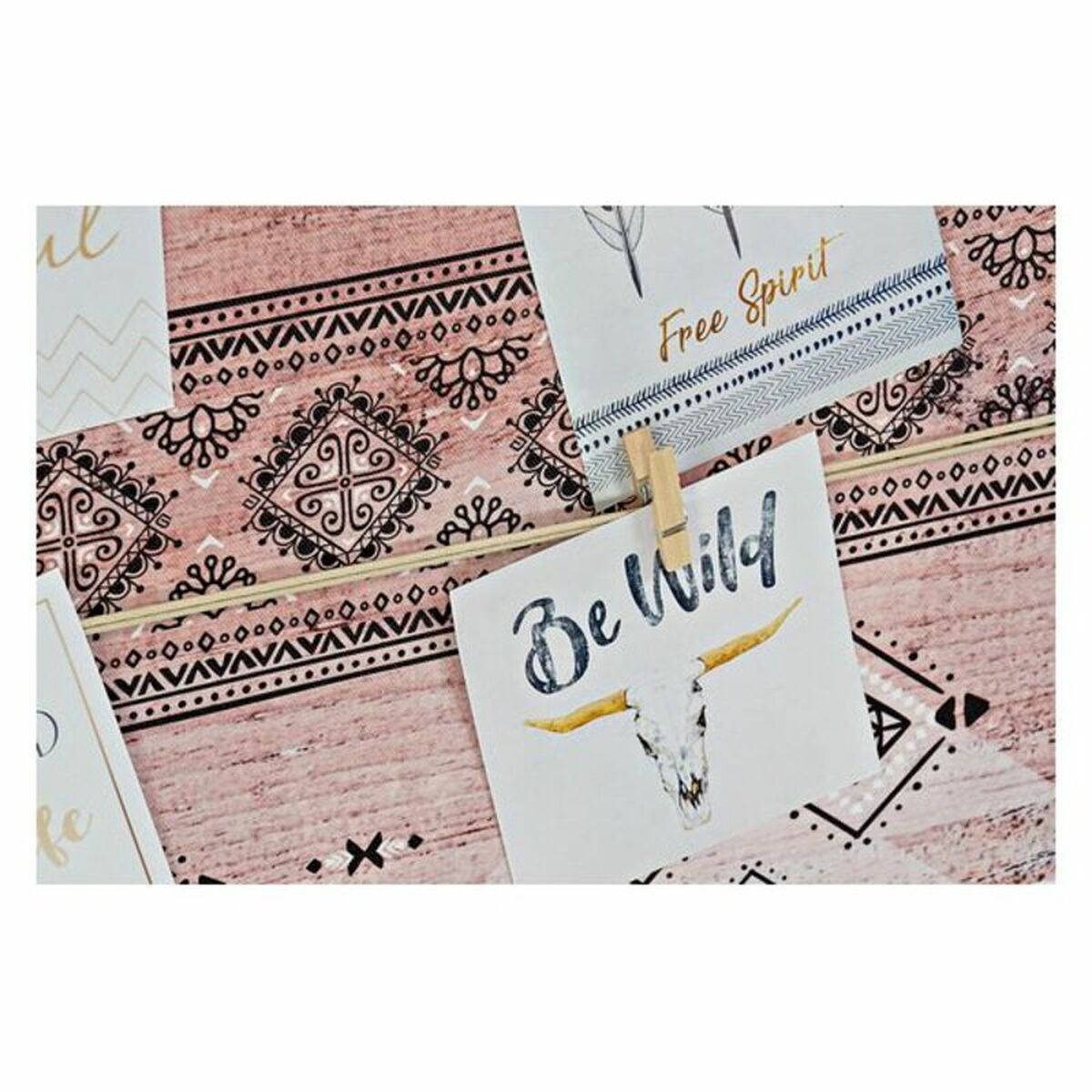 Fotoramar DKD Home Decor Brun Kanvas Etnisk 60 x 2 x 30 cm - 5