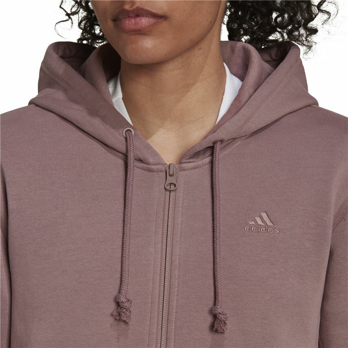 Tröja med huva och blixtlås Adidas ALL SZN Fleece Kaffe/ Café - 2