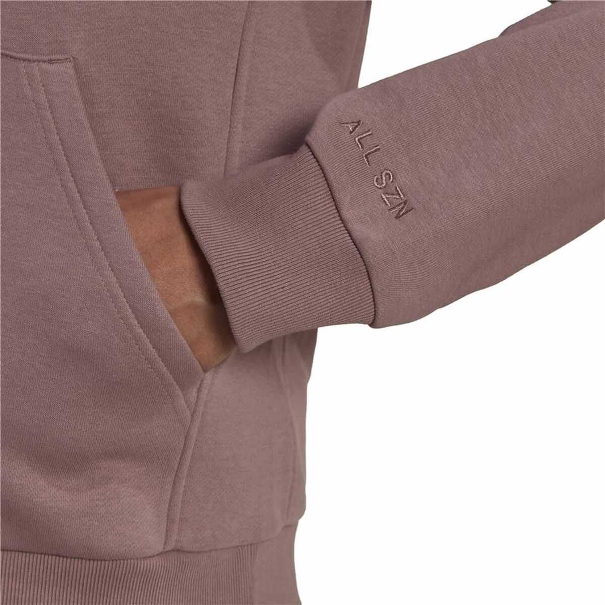 Tröja med huva och blixtlås Adidas ALL SZN Fleece Kaffe/ Café - 3