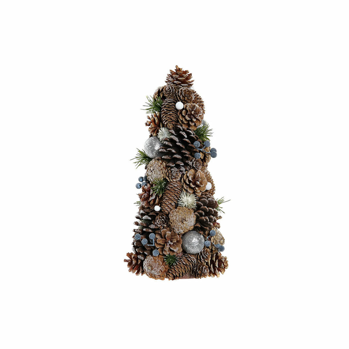 Julgran DKD Home Decor Vit Silvrig Naturell PVC Ananas Snöfall 19 x 19 x 38 cm