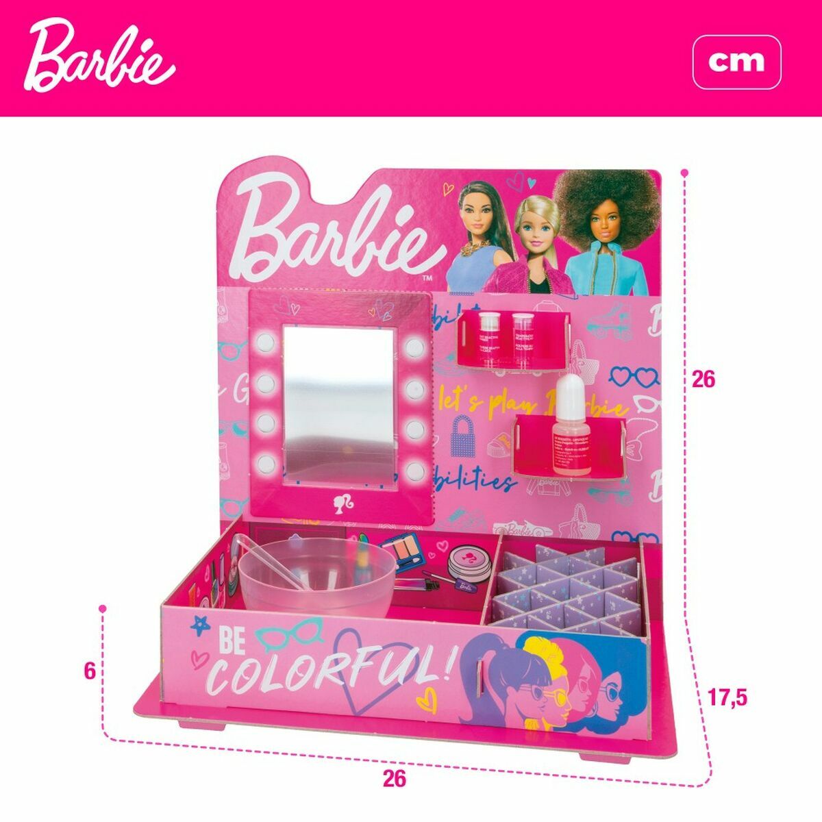 Smink-kit Lisciani Giochi Barbie 15 Delar Läppstift - 6