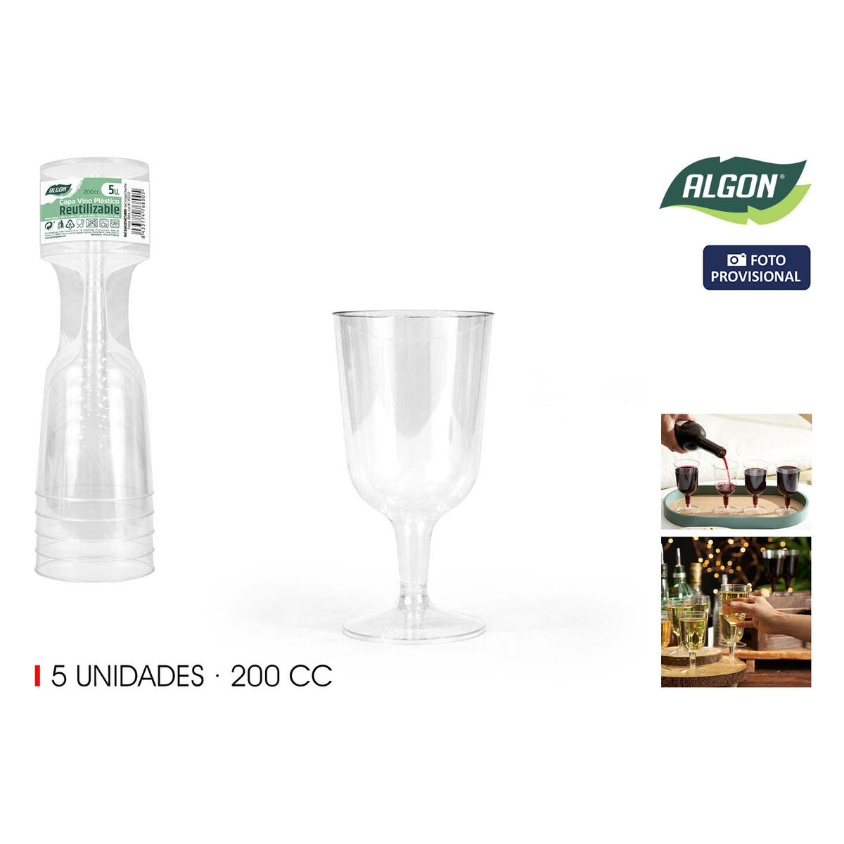 Vinglas Algon 200 ml 5 Delar (24 antal) - 2