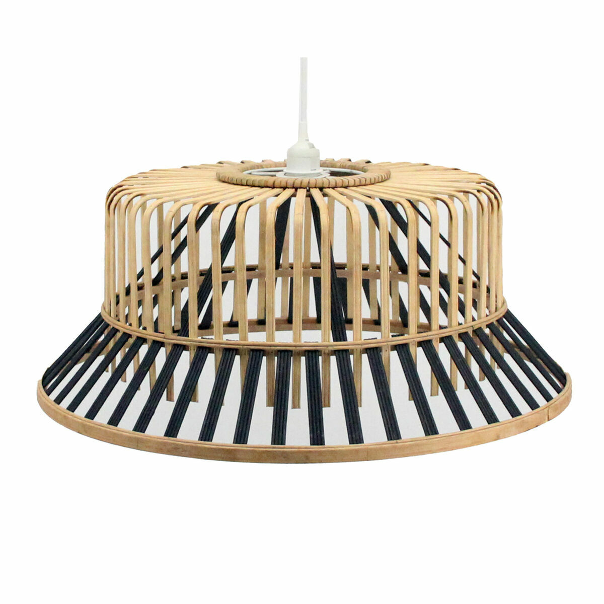 Taklampa DKD Home Decor Brun Svart Bambu 50 W 60 x 60 x 30 cm 60 x 60 x 25 cm - 2