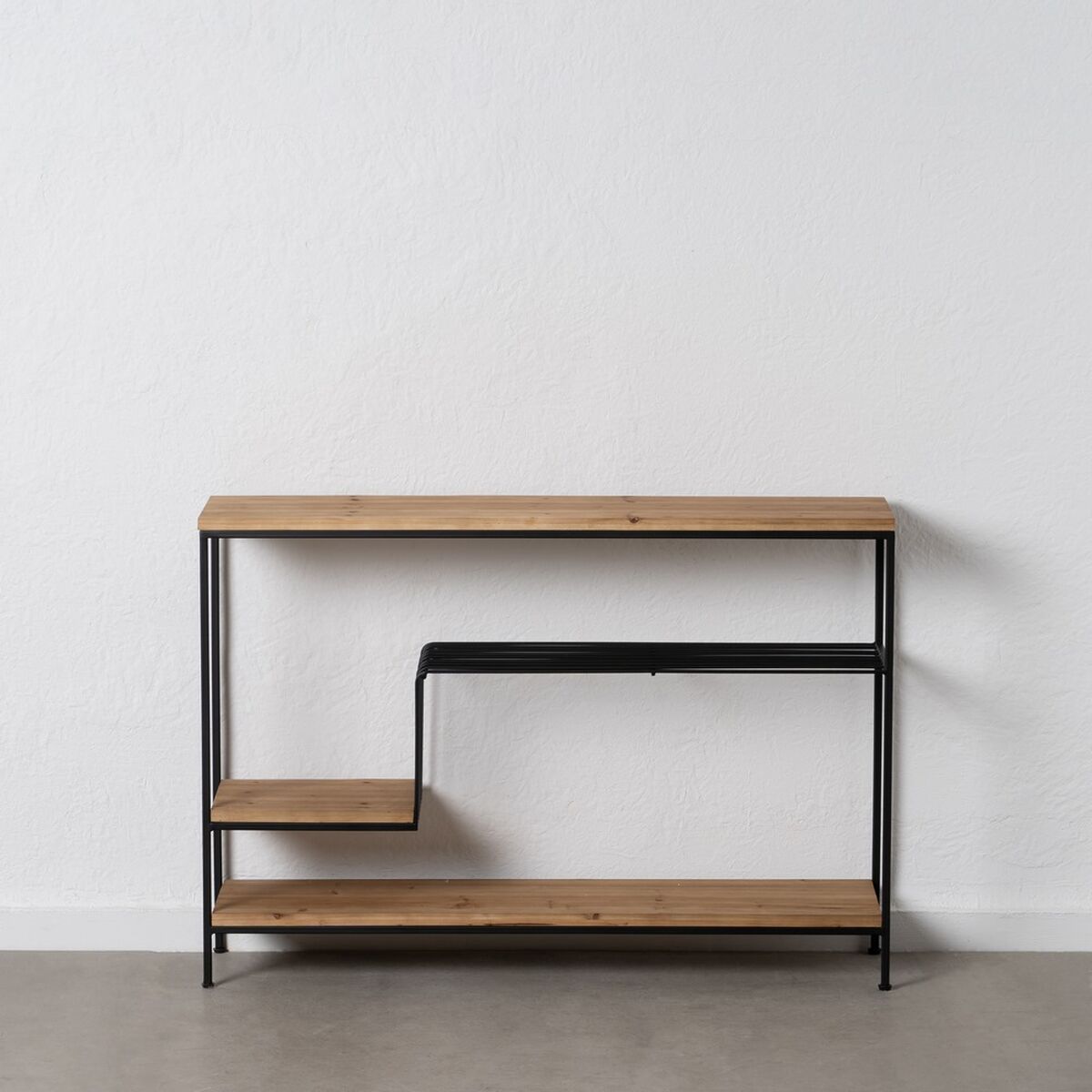 Bokhylla Brun Svart Trä Järn 110 x 28,5 x 76 cm - 2