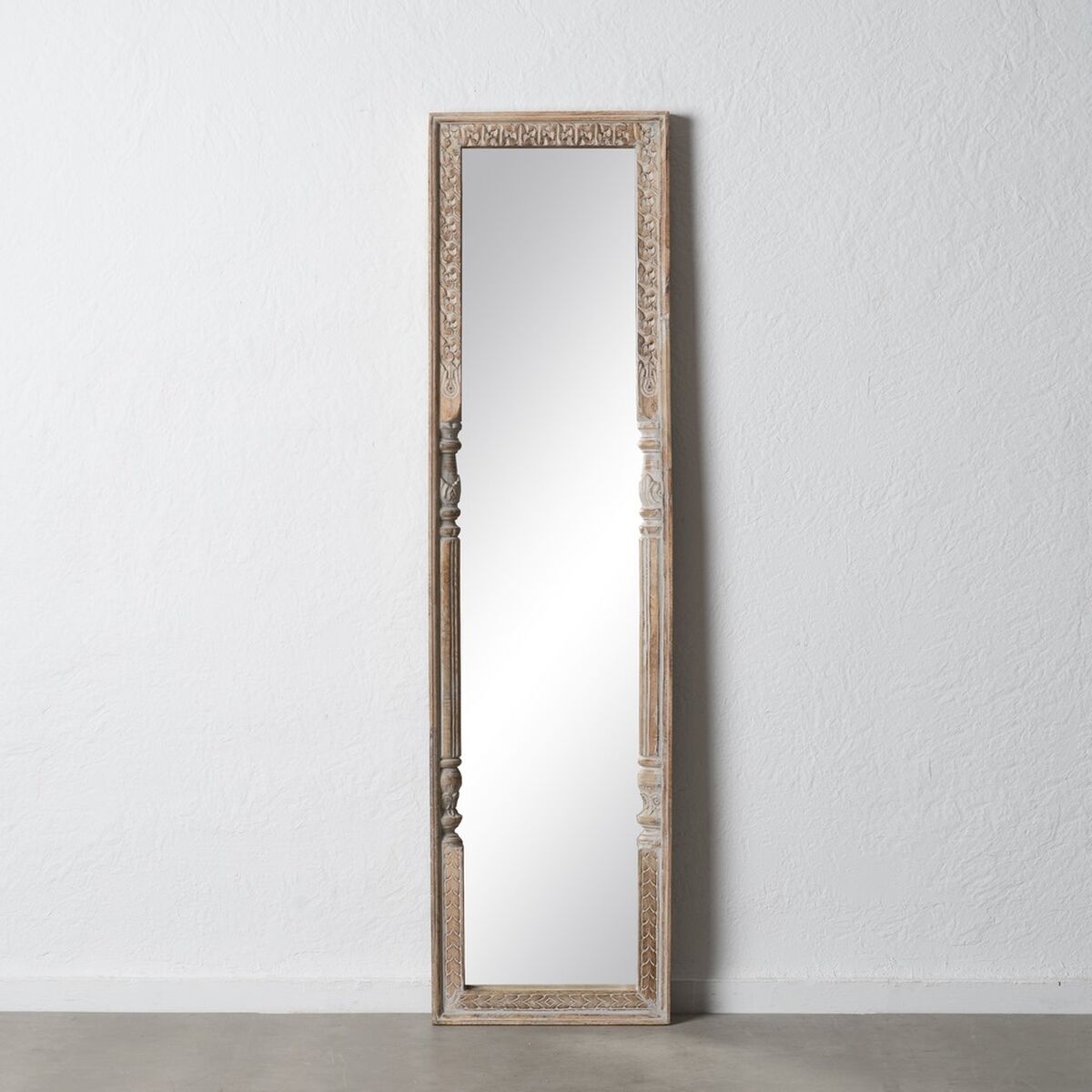 Garderobsspeglar Vit Naturell Vertikalt 48,26 x 7 x 183 cm - 2