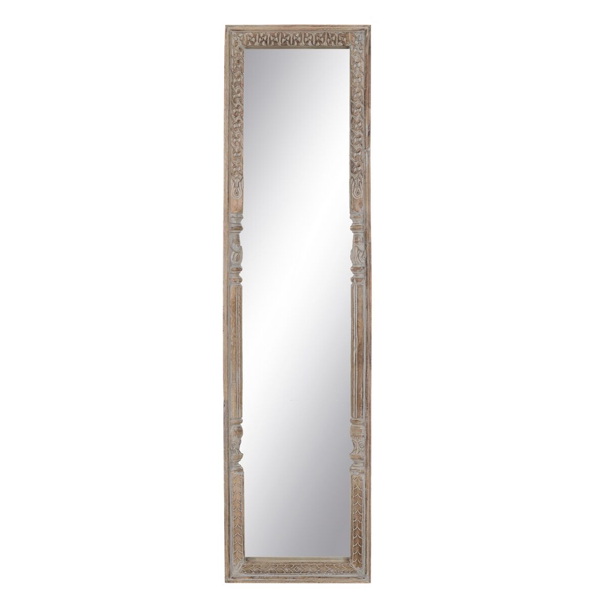 Garderobsspeglar Vit Naturell Vertikalt 48,26 x 7 x 183 cm - 3