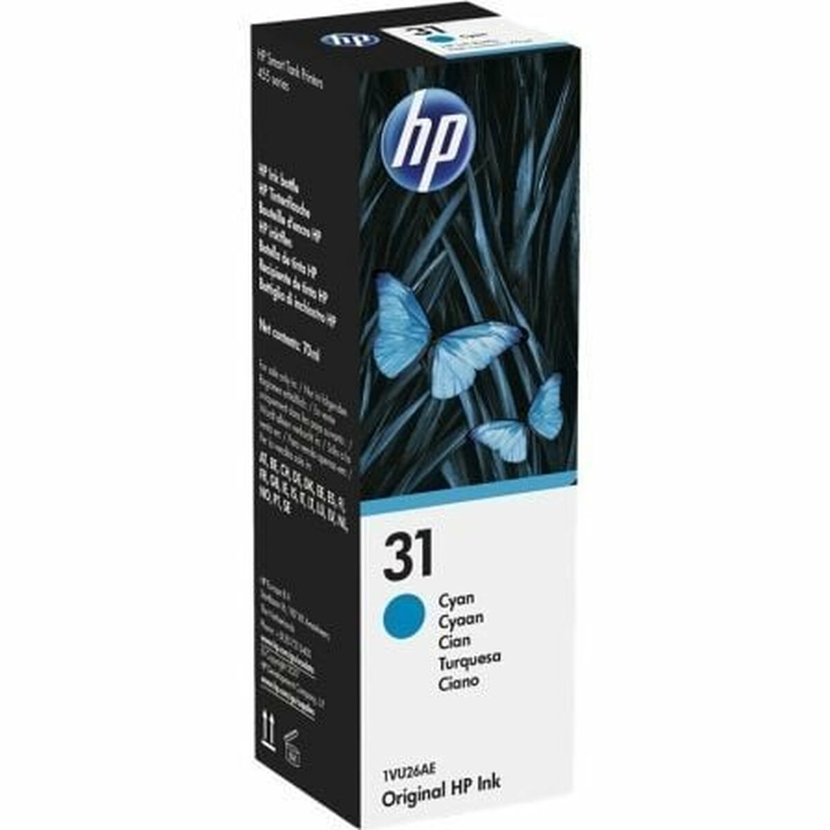 Bläck för patronpåfyllning HP 1VU26AE Turkos 70 ml