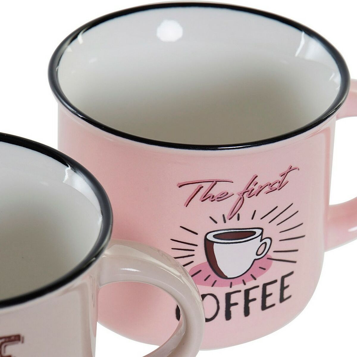 Mugg DKD Home Decor Coffee Porslin Bone China (180 ml) (4 pcs) - 3
