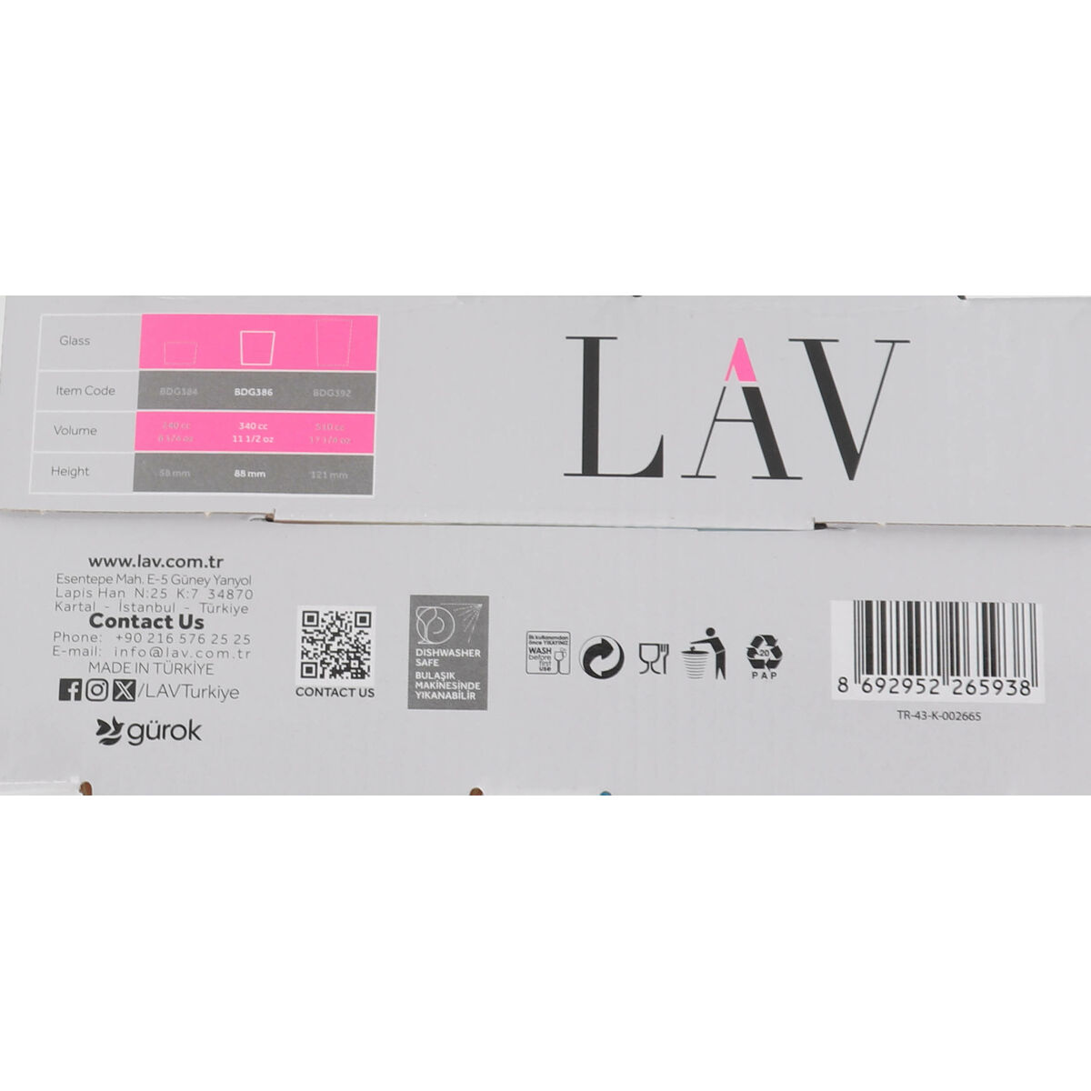 Ölglas LAV BDG386PFT4.60 4 Delar (6 antal) - 3