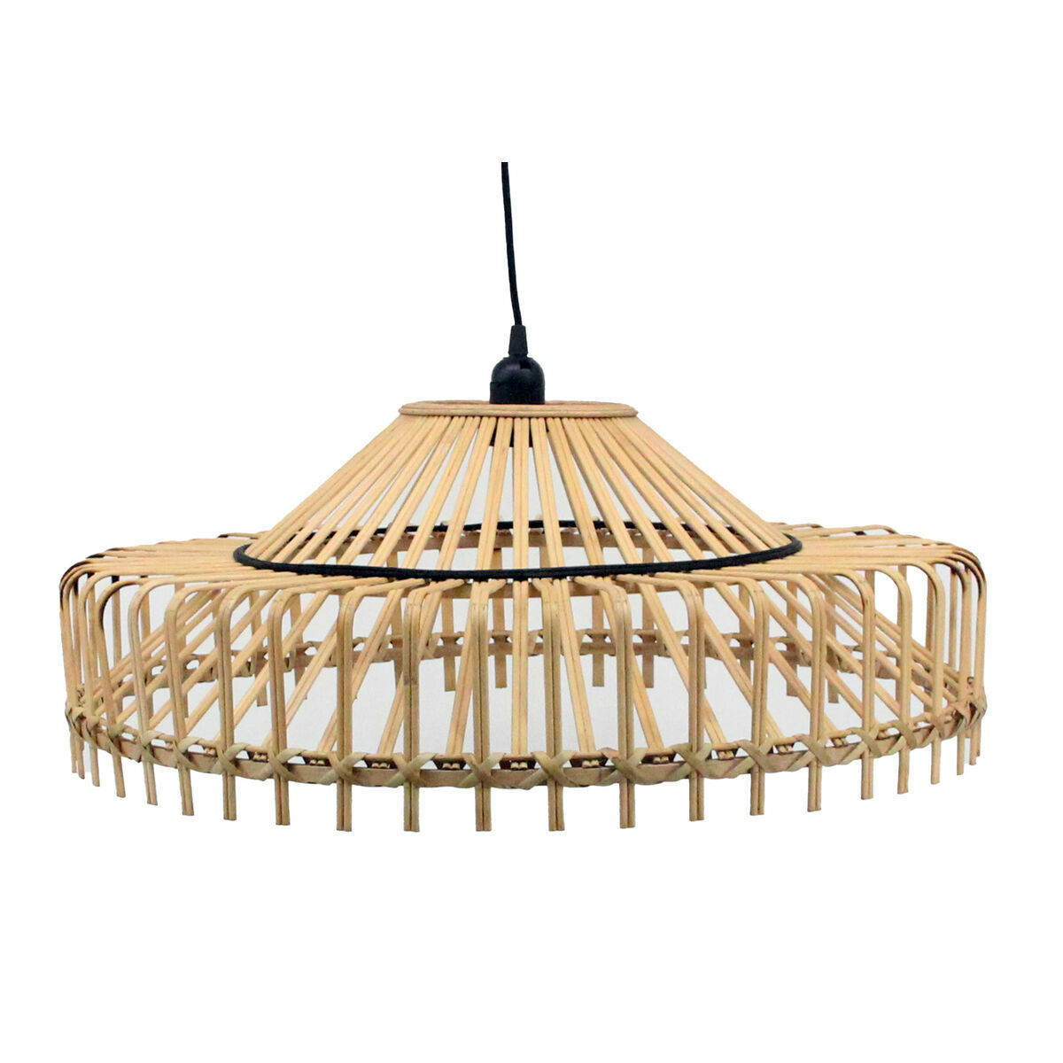 Taklampa DKD Home Decor 61 x 61 x 23 cm 61 x 61 x 31 cm Brun Bambu 50 W - 3